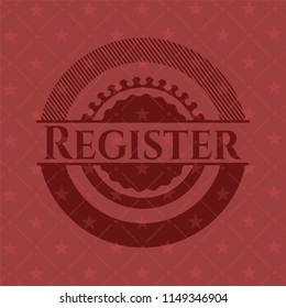 Register vintage red emblem
