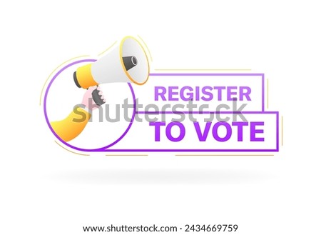 Register to vote banner. Flat style. Vector icon