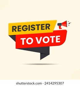 Register to vote with megaphone icon