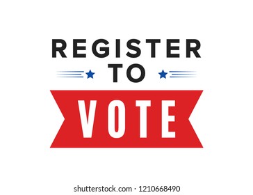 Register to Vote Vector Text Typography Political Election Background