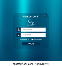Register web screen in simple blue design template