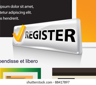 Register. Web vector button.
