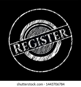 Register written on a blackboard. Vector Illustration. Detailed.