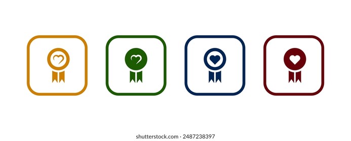 registered charity icon set. charity icon with different color design.