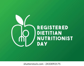 Registered Dietitian Nutritionist Day. The second Wednesday of March. Gradient background. Eps 10. 