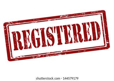 Registered grunge rubber stamp, vector illustration