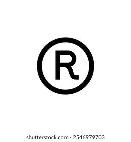 registriertes Symboldesign auf weißem Hintergrund