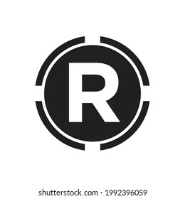 Ilustración vectorial de diseño de iconos registrados