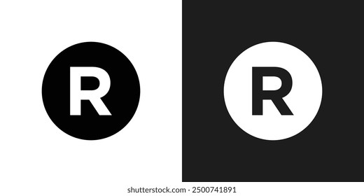 Registered icon line art vector