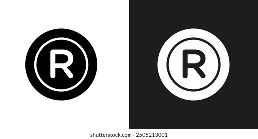 Registered icon logo set vector