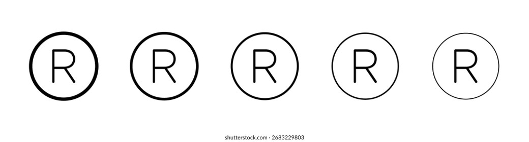 Registriertes Icon für mobiles Konzept und Webdesign.