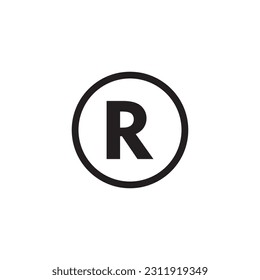 registered icon symbol sign vector
