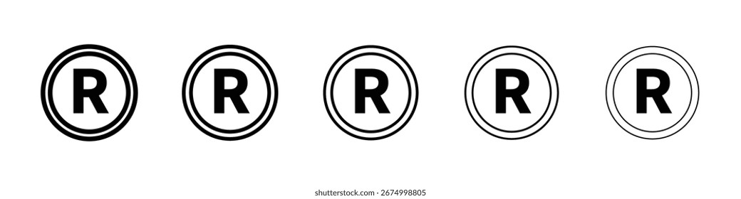 Colección de Vector de íconos registrados. EPS 10