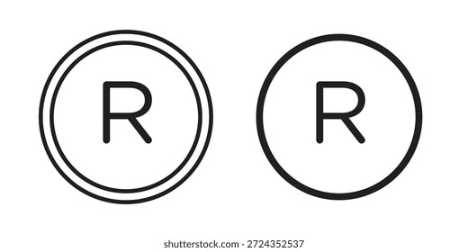 Registered icons of black colored in various styles