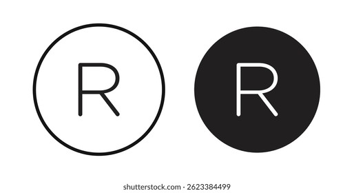 Iconos registrados en el fondo blanco para el Web