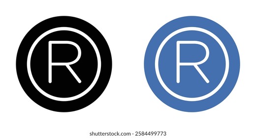 Registered icons pack in black and colored version