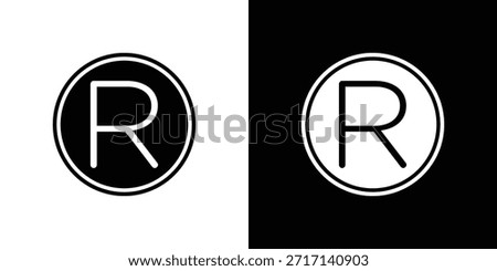 Registered icons set. vector icons designed in filled style