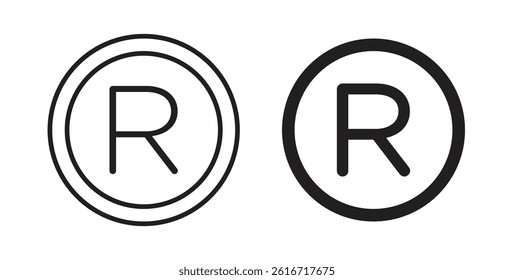 Registered icons set for website design