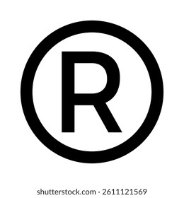 Registered logo icon. Vector image