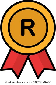 Registered Mark Ribbon Style Concept Vector Color Icon Design, Law Firm and Legal institutions Stock illustration