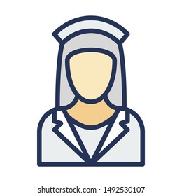 Registered Nurse Patient Attedent Vector Icon