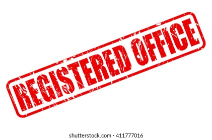REGISTERED OFFICE red stamp text on white