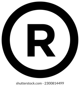 Registered Regster Copyright Trademark R Round Circle Black Insignia Icon Sign Sigil Symbol Emblem Badge Vector EPS PNG Transparent No Background Clip Art