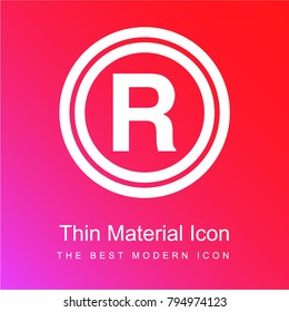 Registered sign red and pink gradient material white icon minimal design
