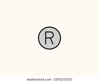 Icono de vector de signo registrado. Ilustración plana de marca registrada aislada - Vector