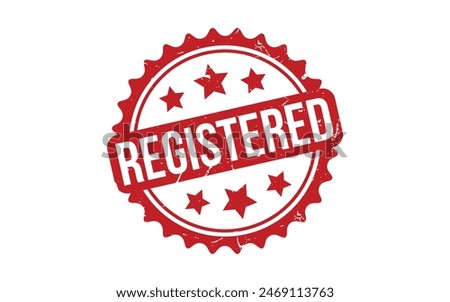 Registered Stamp. Red Registered Rubber grunge Stamp