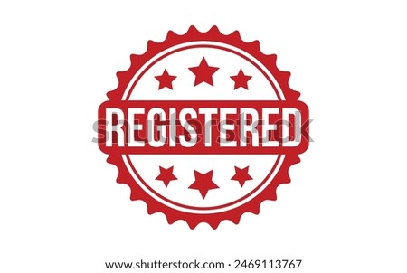 Registered Stamp. Red Registered Rubber grunge Stamp