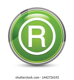 Registered symbol icon isolated on elegant green round button vector illustration