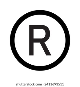 marca registrada vector, logotipo de símbolo de derechos de autor de marca registrada.icono de registro de marca de signo de propiedad intelectual