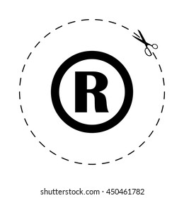 Registered Trademark  - black vector icon