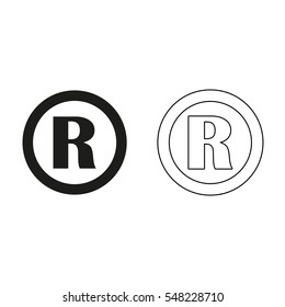 Registered Trademark  - black vector icon