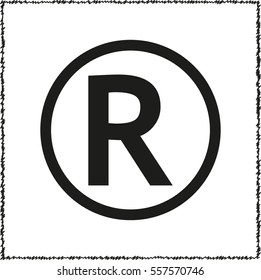 Registered Trademark   - black vector icon