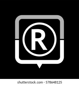 Registered Trademark  - black vector icon