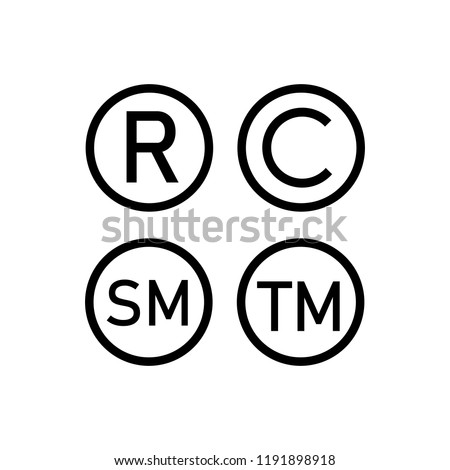 Registered trademark ,Copyright, smart mark icons set