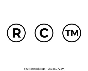 Marca comercial registrada, Marca comercial, Vector del símbolo del Derechos de autor en fondo transparente