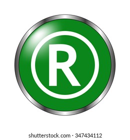 Registered Trademark - green vector icon