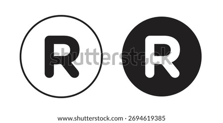 Registered trademark icon concept. Logo symbol for web and mobile. Pixel Perfect.