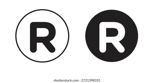 Conjunto de concepto de icono de Marca comercial registrada. Colección de íconos simple
