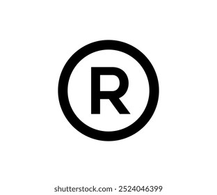 Icono de Marca comercial registrada. Icono de símbolo de marca de Derechos de autor. Diseño e ilustración de Vector de signo de Propiedad intelectual.

