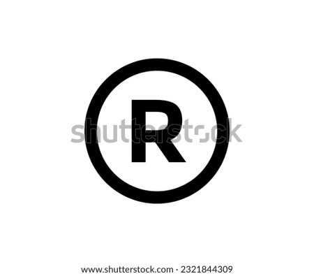 Registered trademark icon. Intellectual property sign vector design and illustration.