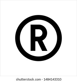 Registered Trademark Icon, Letter R Symbol Vector Art Illustration