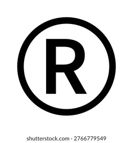 Registered trademark icon. Registered trademark symbol icon vector on white background. Vector illustration. 
