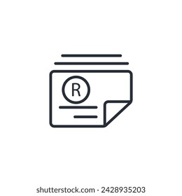 Icono de marca registrada. vector.Trazo editable.signo de estilo lineal para el uso de diseño web,logo.Ilustración de símbolo.