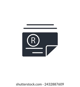 Registered Trademark icon. vector.Editable stroke.linear style sign for use web design,logo.Symbol illustration.
