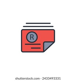 Icono de marca registrada. vector.Trazo editable.signo de estilo lineal para el uso de diseño web,logo.Ilustración de símbolo.