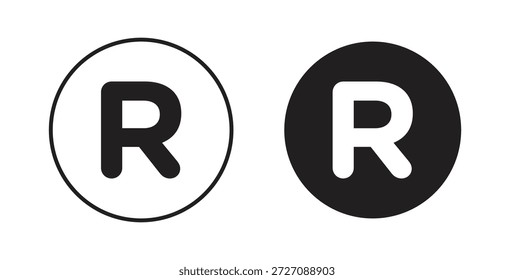 Conjunto de iconos de Marca comercial registrada. Ilustración vectorial de línea simple